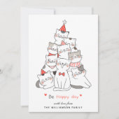 Chats mignons Joyeuse carte de Noël (Devant)