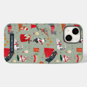 Chats mignons rétro Noël Coque-Mate coque iphone (Verso (horizontal))