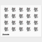Chats mignons - Sticker rond classique blanc (Feuille)