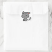Chats mignons - Sticker rond classique blanc (Sac)