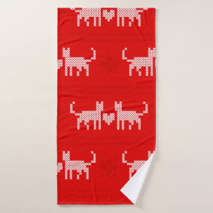 Chats motifs de Noël en croix amoureux de s
