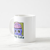 Chats Nerds, Mug de Café Conçu par le Cerveau (Devant gauche)