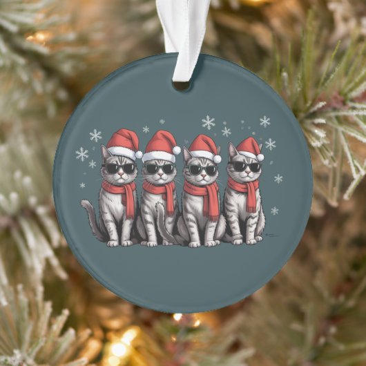 Chats Noël Chat Maman Vacances Xmas Santa (Arbre)