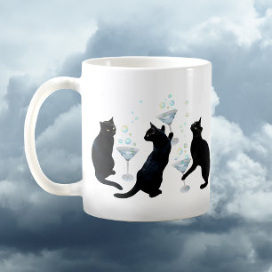 Chats noirs avec Cocktails Mug