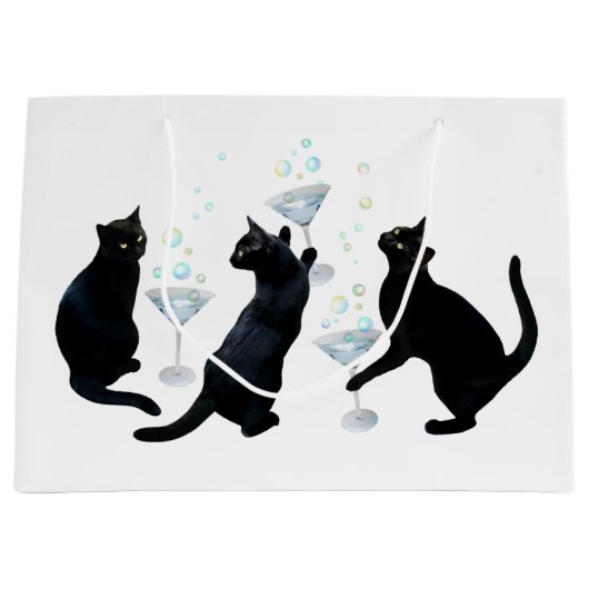 Chats noirs avec Sac cadeau Martinis (Devant)