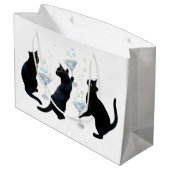 Chats noirs avec Sac cadeau Martinis (Dos Angle)