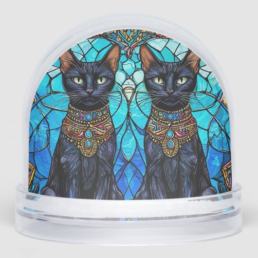 Chats noirs dans la conception artistique en verre (Avant)