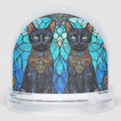 Chats noirs dans la conception artistique en verre (Arrière)