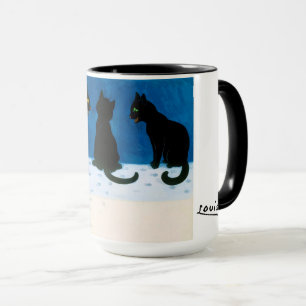Chats noirs dans la neige, Louis Wain Mug
