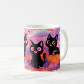 Chats noirs dans une Mug Citrouille Patch (Devant droit)