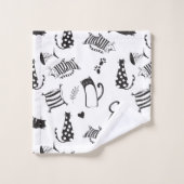 Chats noirs et blancs cool (Gant de toilette)