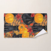 Chats noirs et citrouilles 2 (Serviette à main)