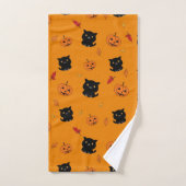 Chats Noirs Halloween Et Motif Citrouille (Serviette à main)