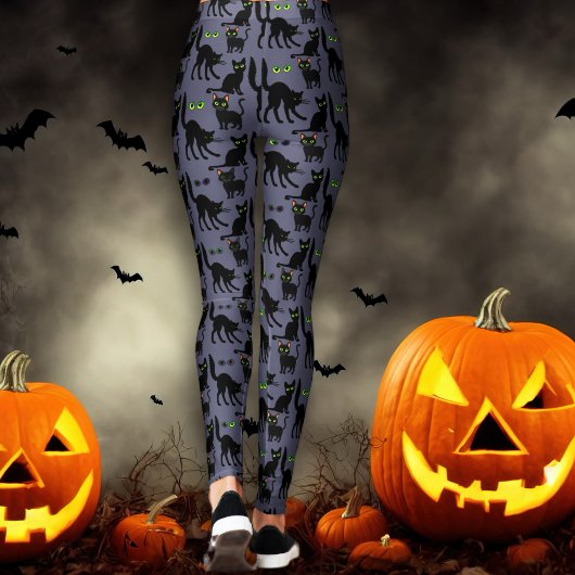 Chats noirs Halloween Leggings gris