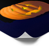 Chats noirs, Lune, Poster Citrouille (Coin)