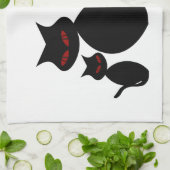 Chats noirs Mama et bébé Art Déco Serviettes de cu (Plié)