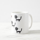 Chats noirs mignons art Mug (Devant droit)