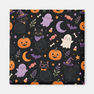 Chats noirs mignons effrayants Magnet
