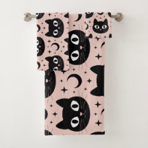 Chats noirs mignons et Halloween céleste