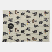 Chats noirs Motif serviette de cuisine (Horizontal)
