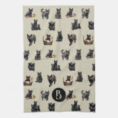 Chats noirs Motif serviette de cuisine (Vertical)