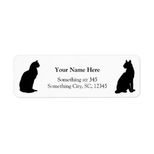 Chats noirs silhouette personnalisée étiquettes de
