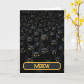 Chats noirs sur carte stéréogramme (Fleur jaune)