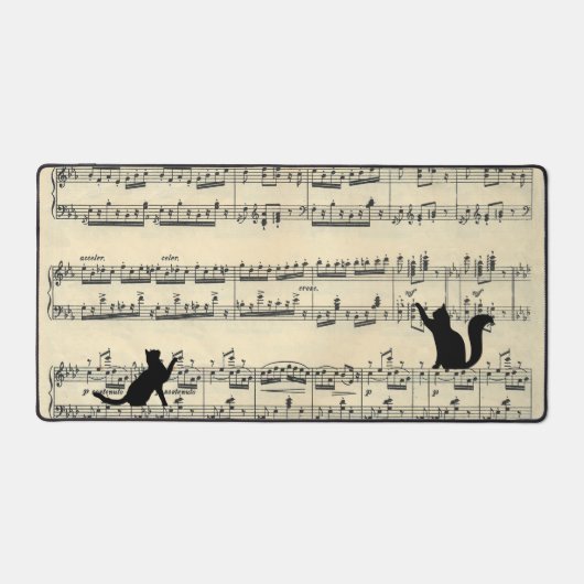 Chats noirs sur feuille de musique (Recto)