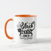 Chats noirs uniquement Mug de café Halloween (Gauche)