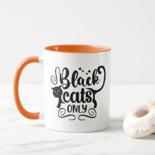 Chats noirs uniquement Mug de café Halloween