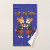 Chats orange félins dansant à la ceilidh d'Auld La (Serviette à main)