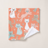 Chats oranges atomiques (Gant de toilette)