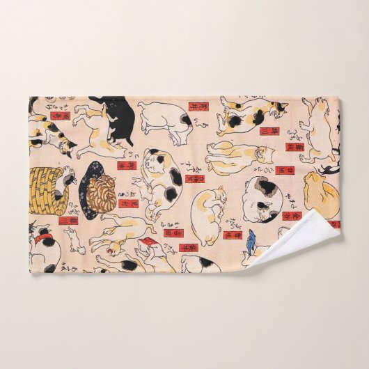 Chats par Utagawa Kuniyoshi (Serviette à main)