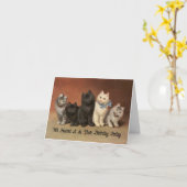 Chats Parfaitement Merveilleux Carte de voeux d'an (Fleur jaune)