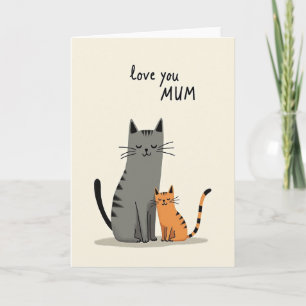 Chats Rayés Aiment la Maman Carte
