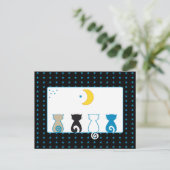 Chats regardant la lune - carte postale (Debout devant)