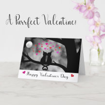 Chats Romantiques sous Carte de la Saint-Valentin 