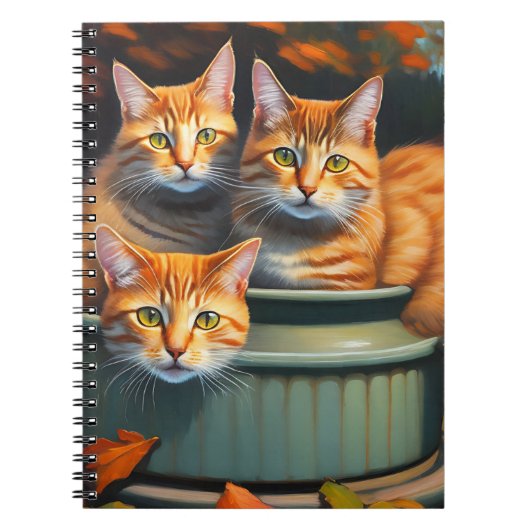 Chats roux plantes en pot, Cahier (Devant)