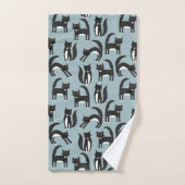Chats smoking en noir et blanc (Serviette à main)