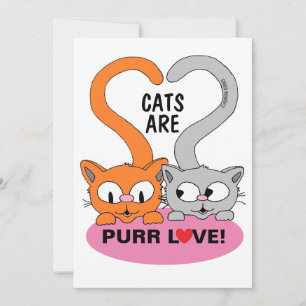Chats sont amour ronronnant carte plate