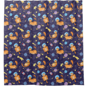 Chats Space adorable Motif Douche rideau