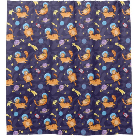 Chats Space adorable Motif Douche rideau (Devant)