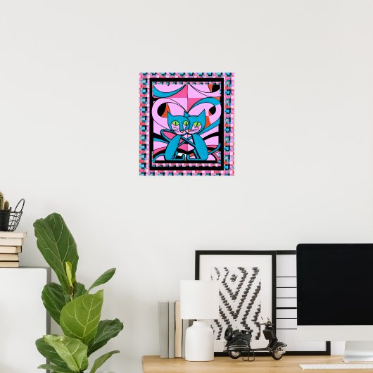 Chats Style Pop Art, Impression Art, Décor Maximal (Bureau à domicile)