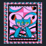 Chats Style Pop Art, Impression Art, Décor Maximal<br><div class="desc">Profitez de ce pop art des années 60 deux chats, en rose, rose et bleu. Idéal pour ceux qui aiment la décoration maximaliste, l'art mural de chat. Vous pouvez personnaliser ce design avec un monogramme, nom, ou photos. Communiquez avec le concepteur pour obtenir des demandes spéciales ou de l'aide. ©...</div>
