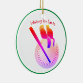 Chats sur un ornement en céramique de baseball (Droite)