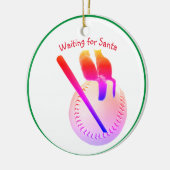 Chats sur un ornement en céramique de baseball (Gauche)