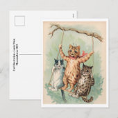 Chats sur une carte postale Louis Wain (Devant / Derrière)