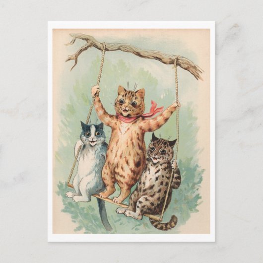 Chats sur une carte postale Louis Wain (Devant)