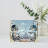 Chats & Tour Eiffel – Carte postale de Paris (Debout devant)