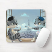 Chats & Tour Eiffel – Tapis de souris Paris (Avec souris)